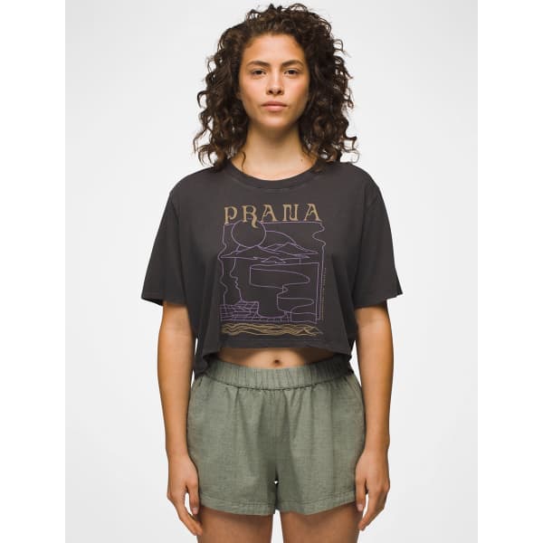 T-shirt PRANA EVERYDAY GRAPHIC CROP TEE W CHARCOAL MINDSCAPE