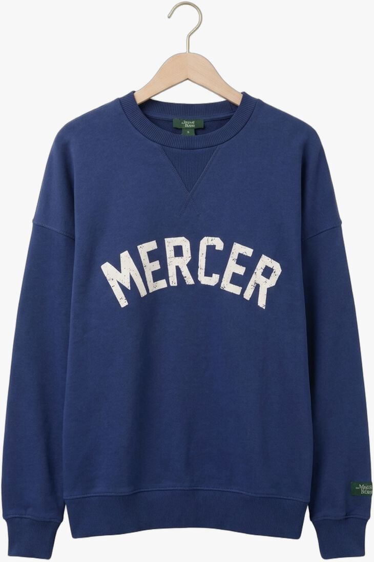 donkerblauwe mercer amsterdam sweater mercer logo sweat