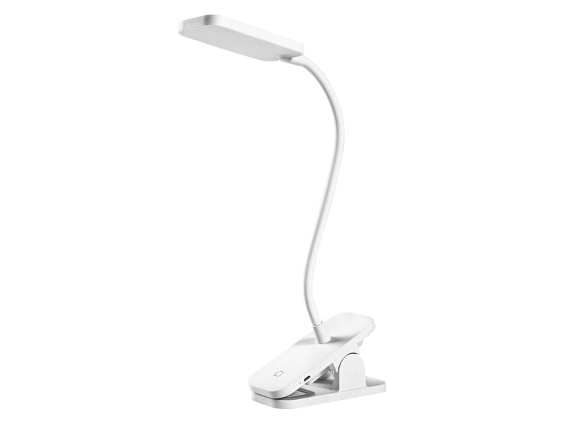 Ledvance Schreibtischleuchte Panan Clip Square, Weiss Mobile Tischleuchte mit stufenloser Dimmfunktion und Cliphalterung