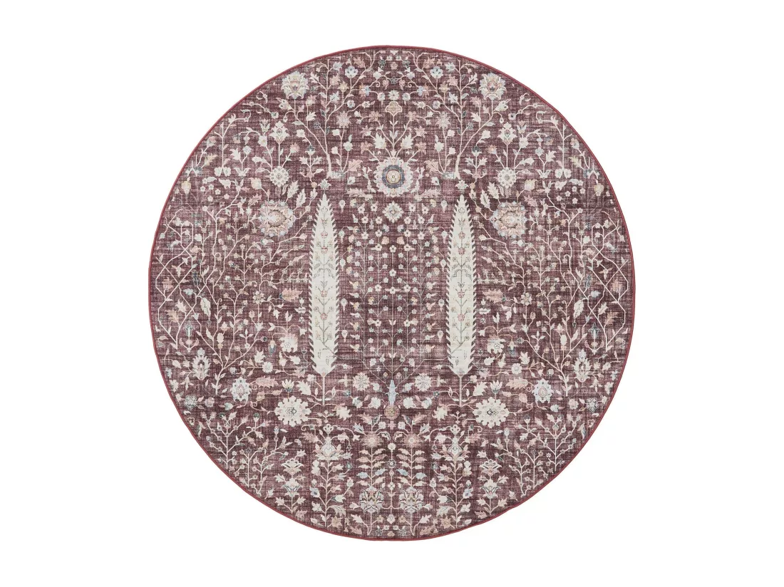 Tapis lavable George Bordeaux ø 160 cm rond