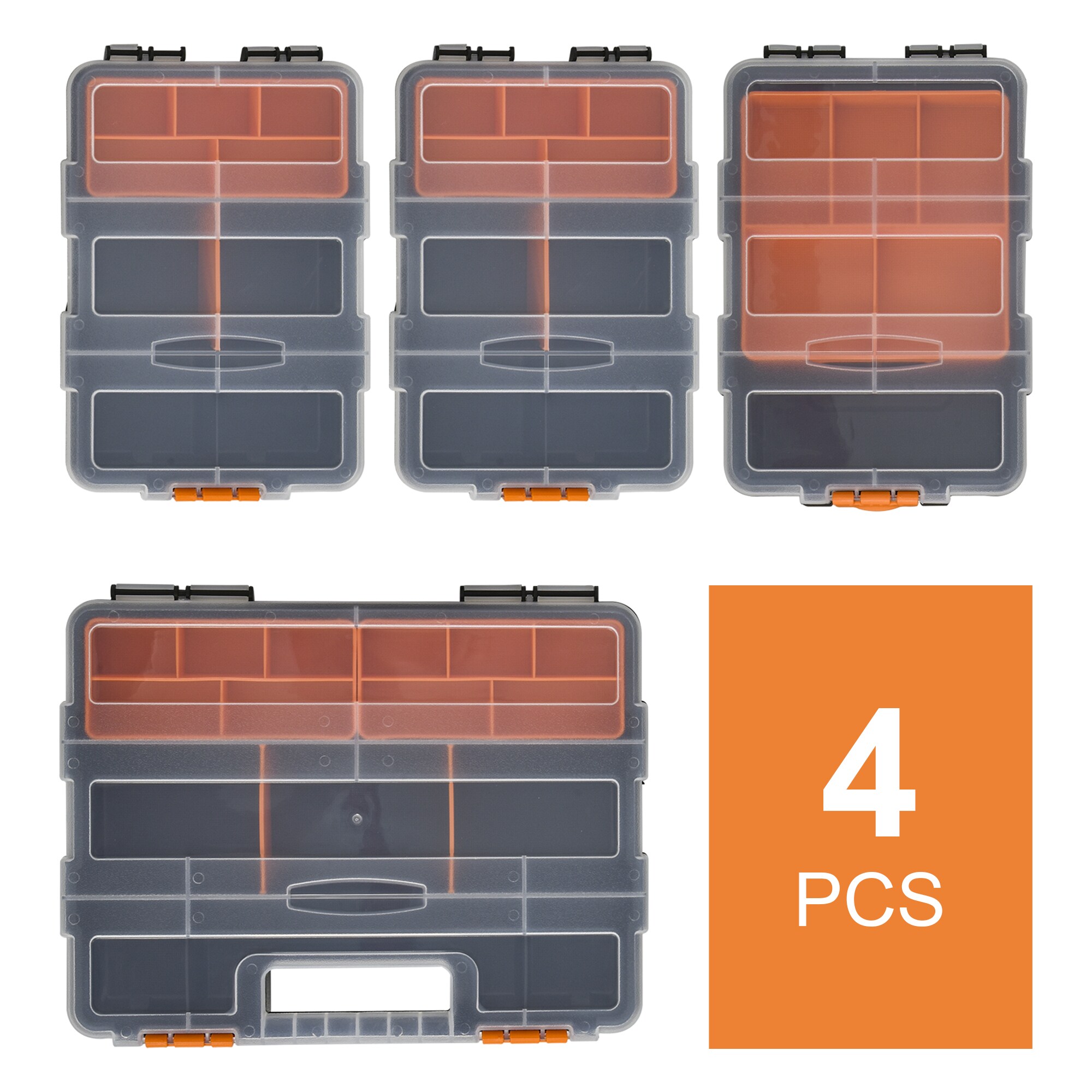 DURHAND Werkzeugaufbewahrung Box 4-teiliges set schwarz, orange