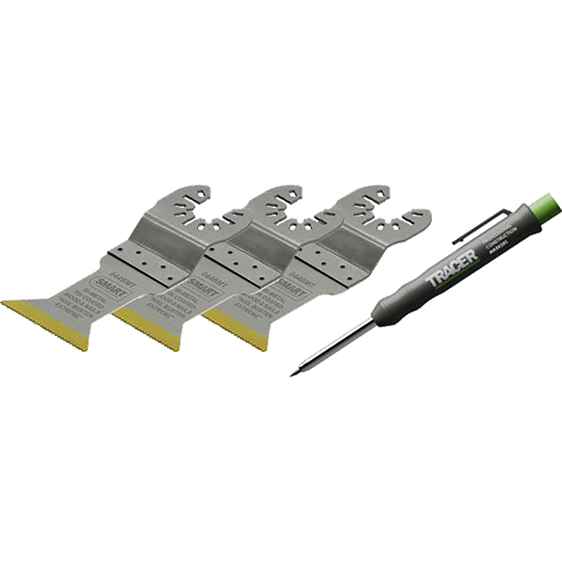 SMART invalzaagbladen set hout + gratis tracer diepgatmarkeerpotlood 44x55mm