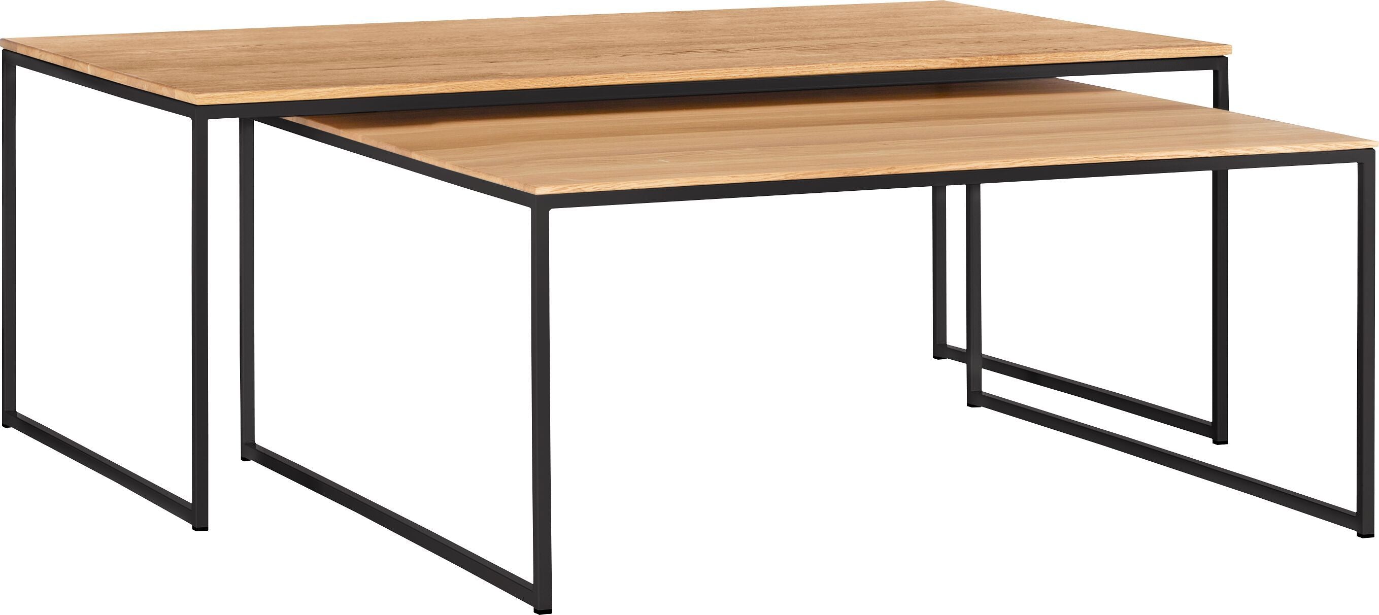 AVEA Salontisch - Eiche massiv / schwarz / B: 120.0 cm x T: 70.0 cm x H: 44.0 cm