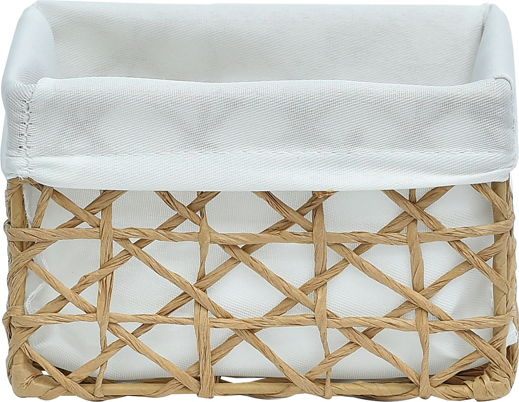 Panier papier ficelle tissu crème 11x10x15.5cm