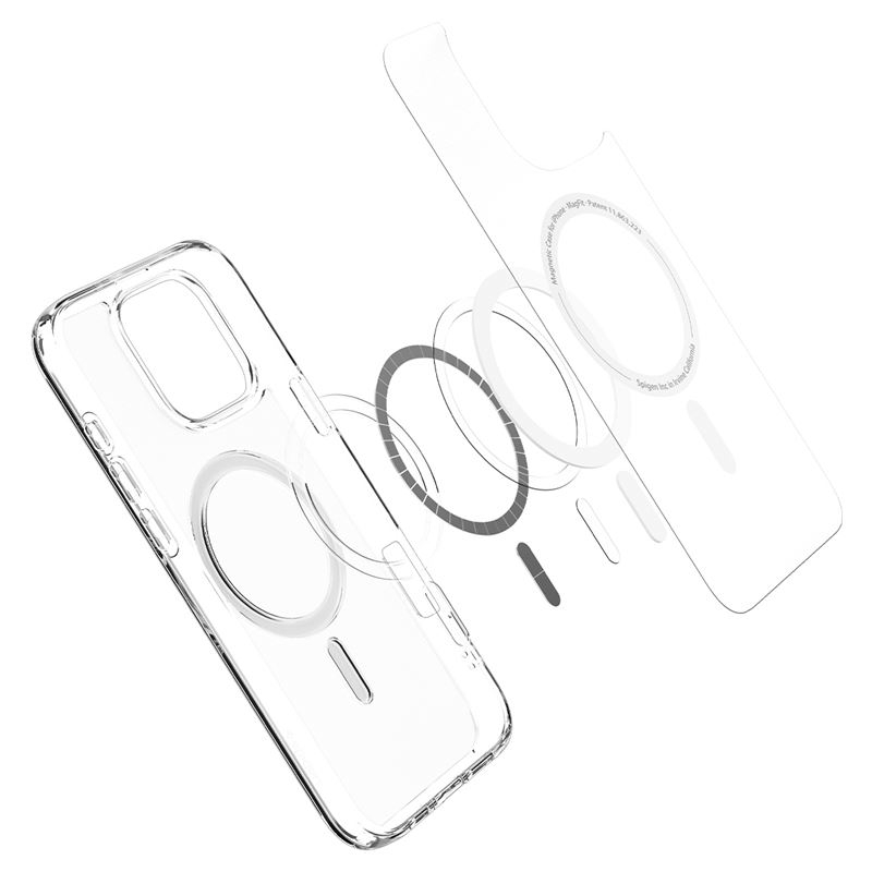 iPhone 16 Pro Max Ultra Hybrid MagSafe Hülle TPU Bumper Acryl Rückseite Air Cushion Fallschutz (ACS08002) - Frost Clear