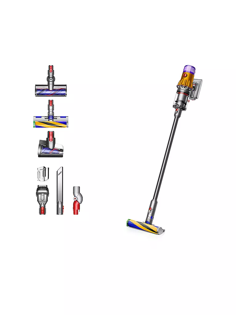 DYSON Staubsauger V12 DETECT SLIM ABSOLUTE Nickel/Gelb silber