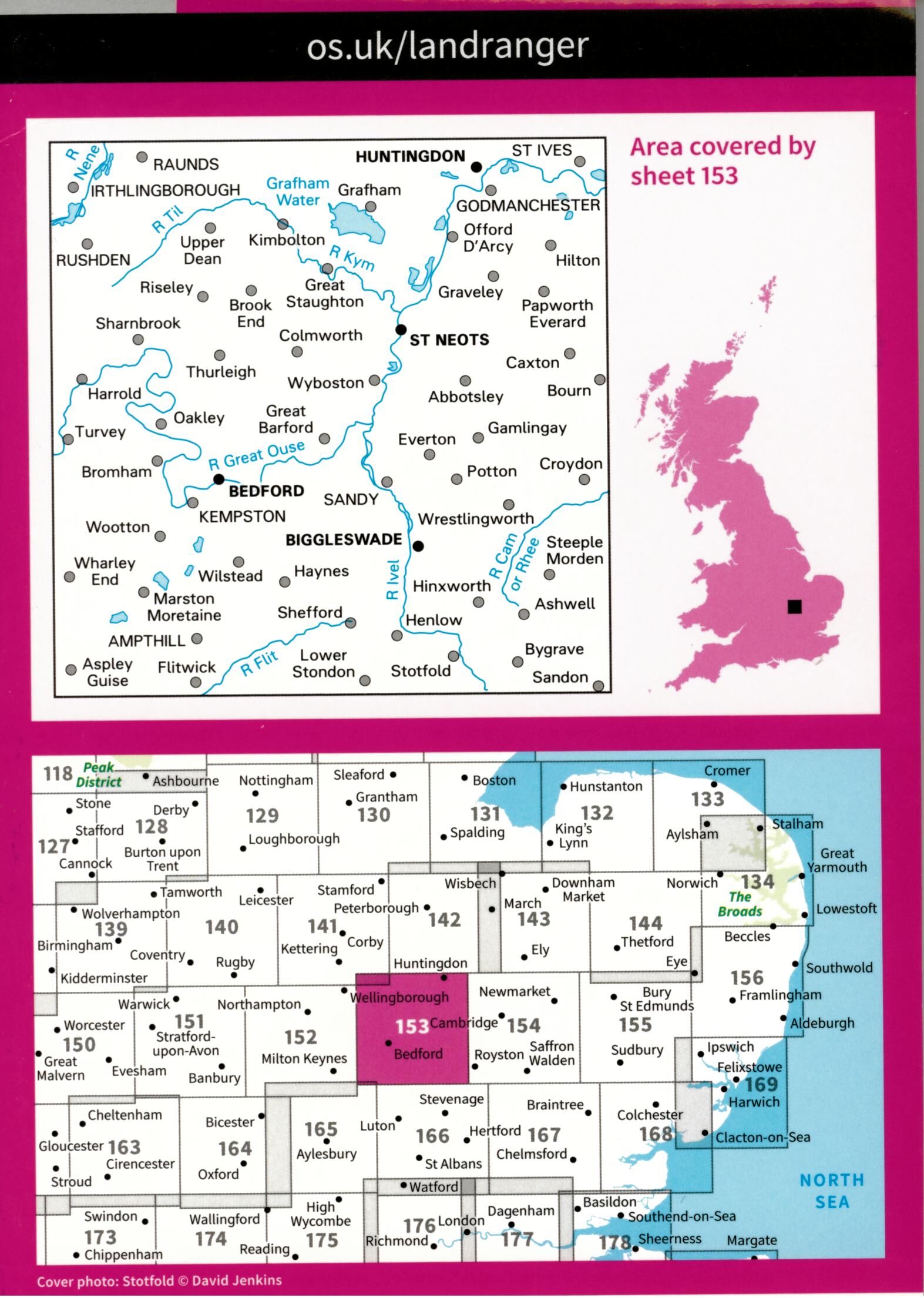 ORDNANCE SURVEY - 153 GB BEDFORD 1 50 000