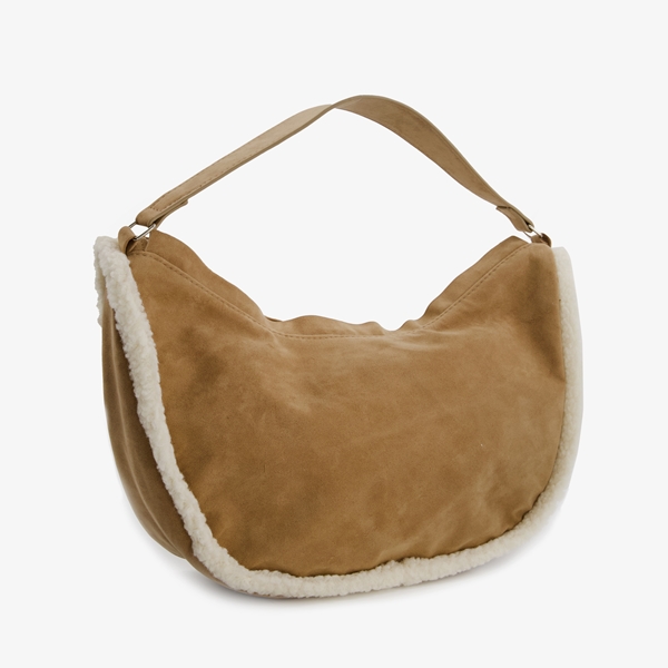 Bruine dames tas met teddy details