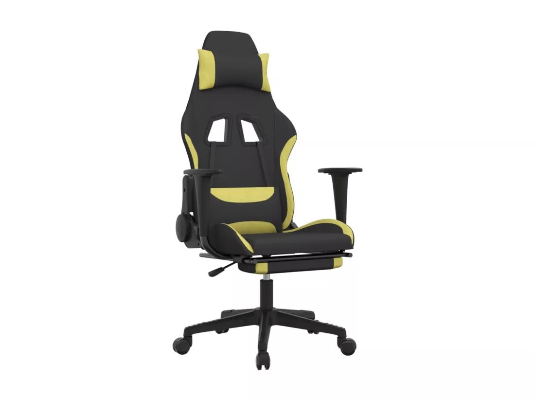 Chaise de jeu de massage avec repose-pied Noir et vert clair
