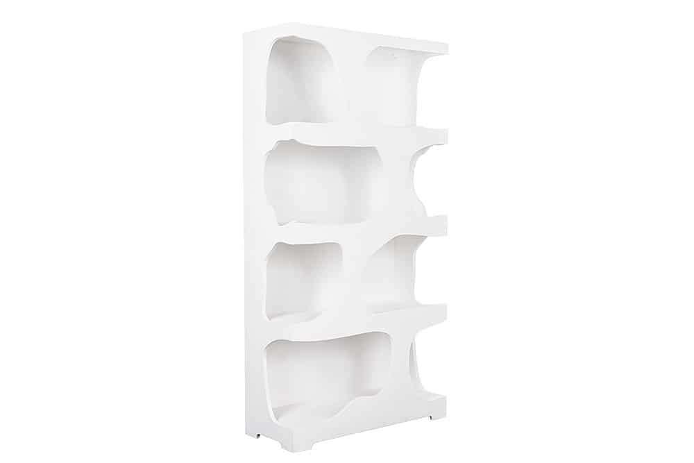 Abstraktes Regal ART AMBIENTE 180cm weiß Beton strukturiert Standregal