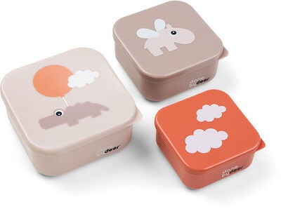 Done By Deer Happy Clouds Snackbokser 3-pack, Powder