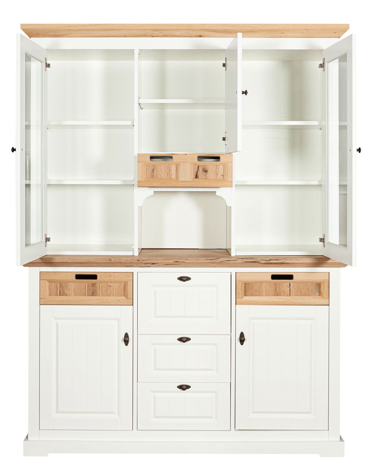 TRAUMWERKSTATT Vitrine TIVOLI 150 x 200 cm weiß matt / smoked oak