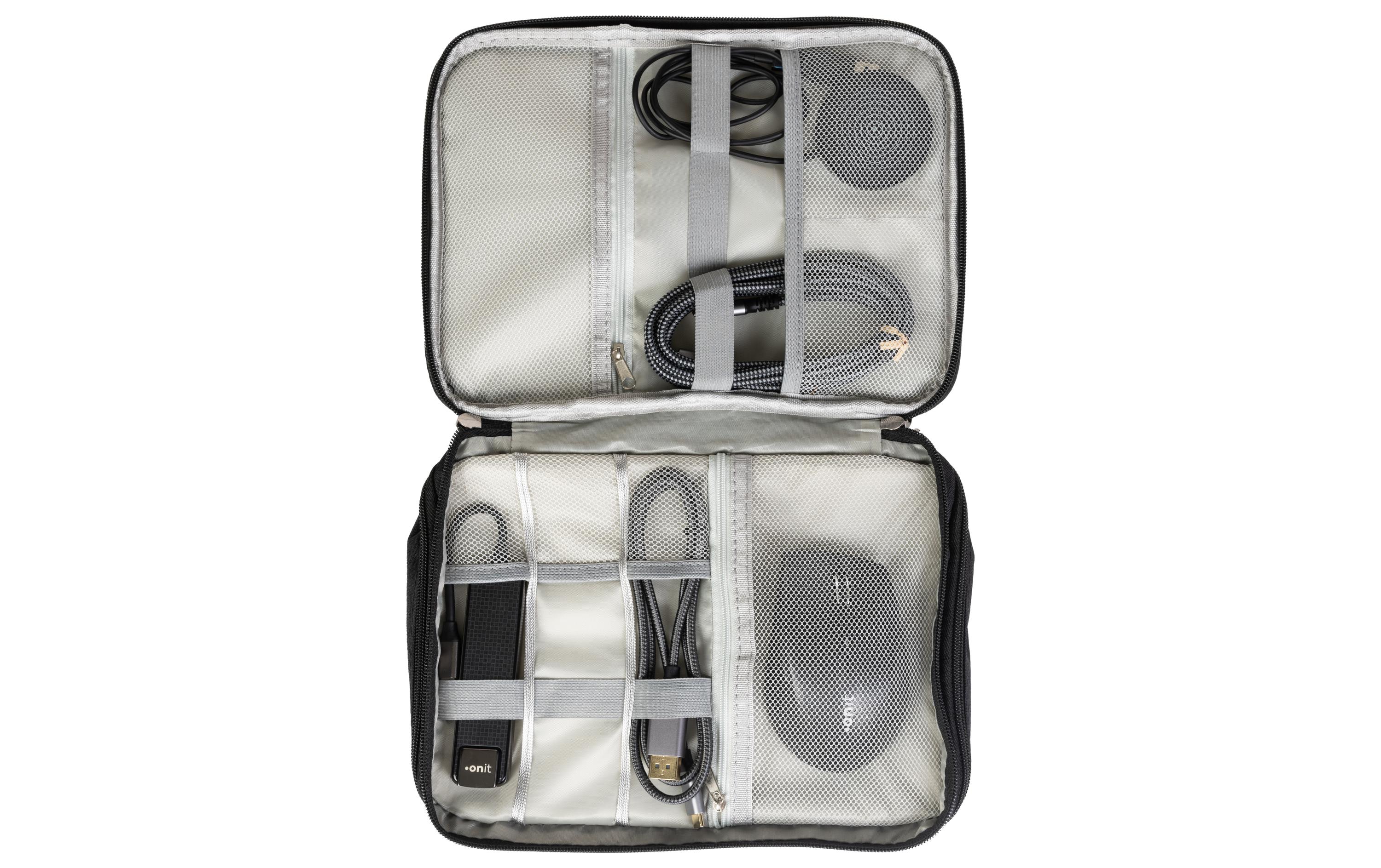 Reisetasche Tech-Zubehör Maxi, SchwarzZubehörtasche für Powerbank, Ladegerät, USB-Stick, Kabel und mehr