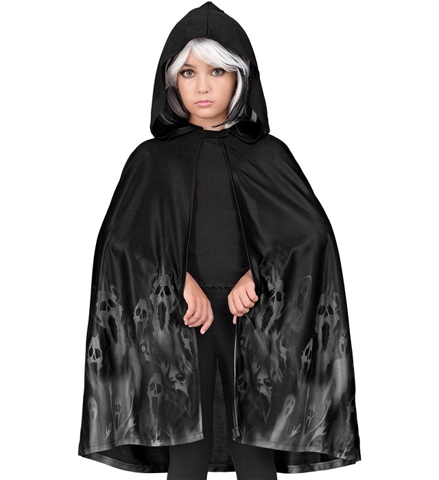 Halloween Cape Zwart Geest 75cm