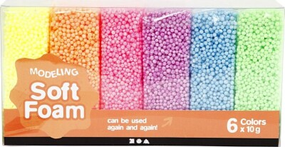 Soft Foam Modellervoks Sæt - 6X10 G