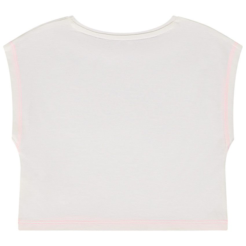 Crop-top en jersey avec puff print effet 3D Minnie Disney pour fille - Ecru