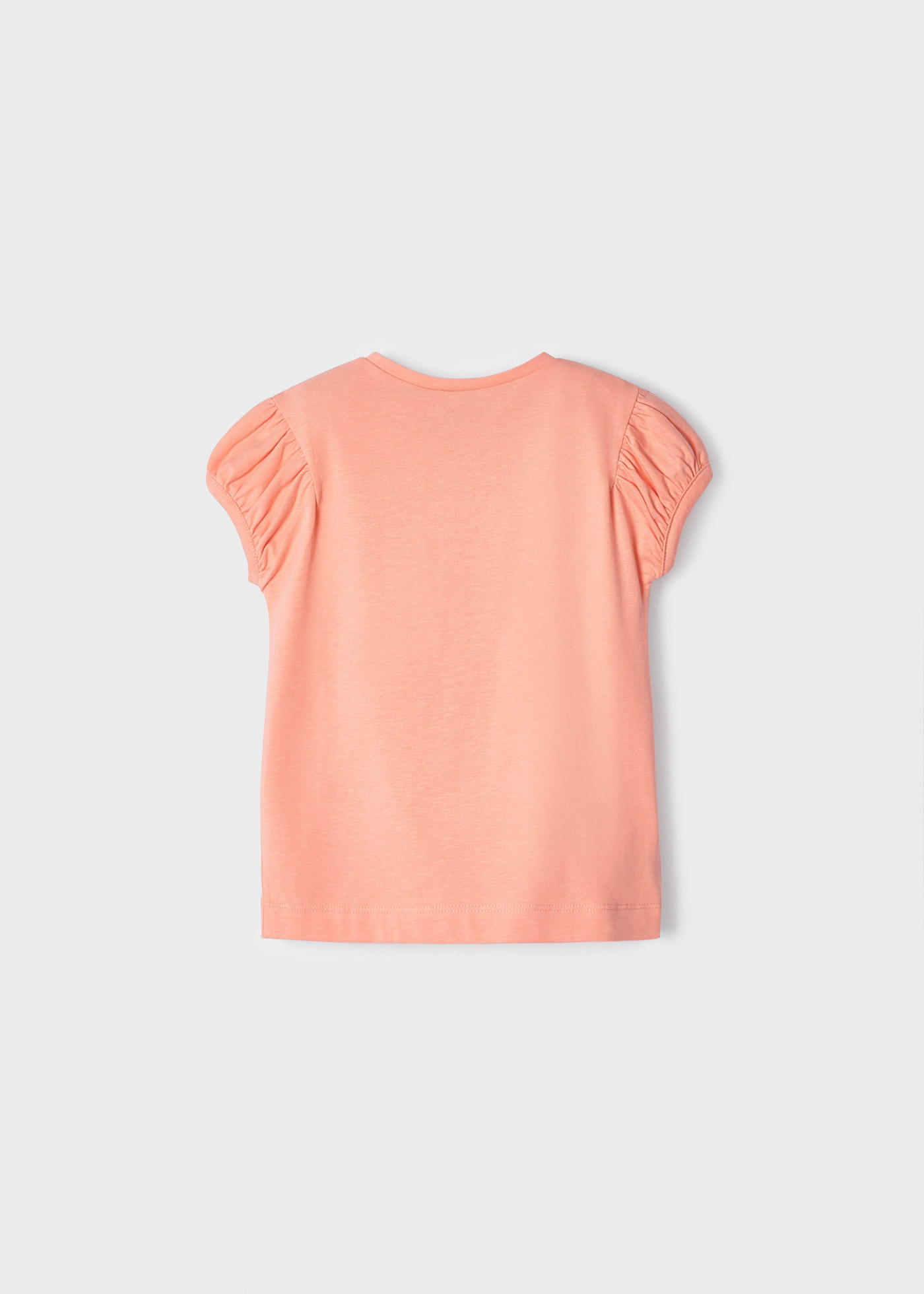 Camiseta de manga curta para meninas, feita de algodão sustentável.