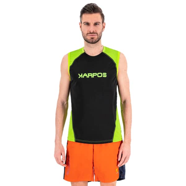 Débardeur randonnée KARPOS FAST TANK BLACK/JASMINE GREEN