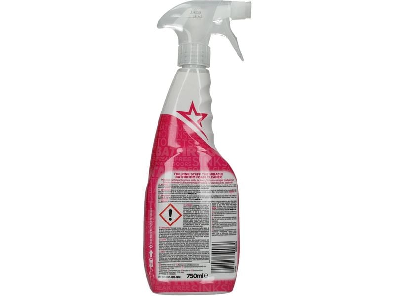 The Pink Stuff Badzimmerschaum 0.75 l Badezimmer-Schaumreiniger entfernt Schmutz, Seifenreste und Kalkablagerungen