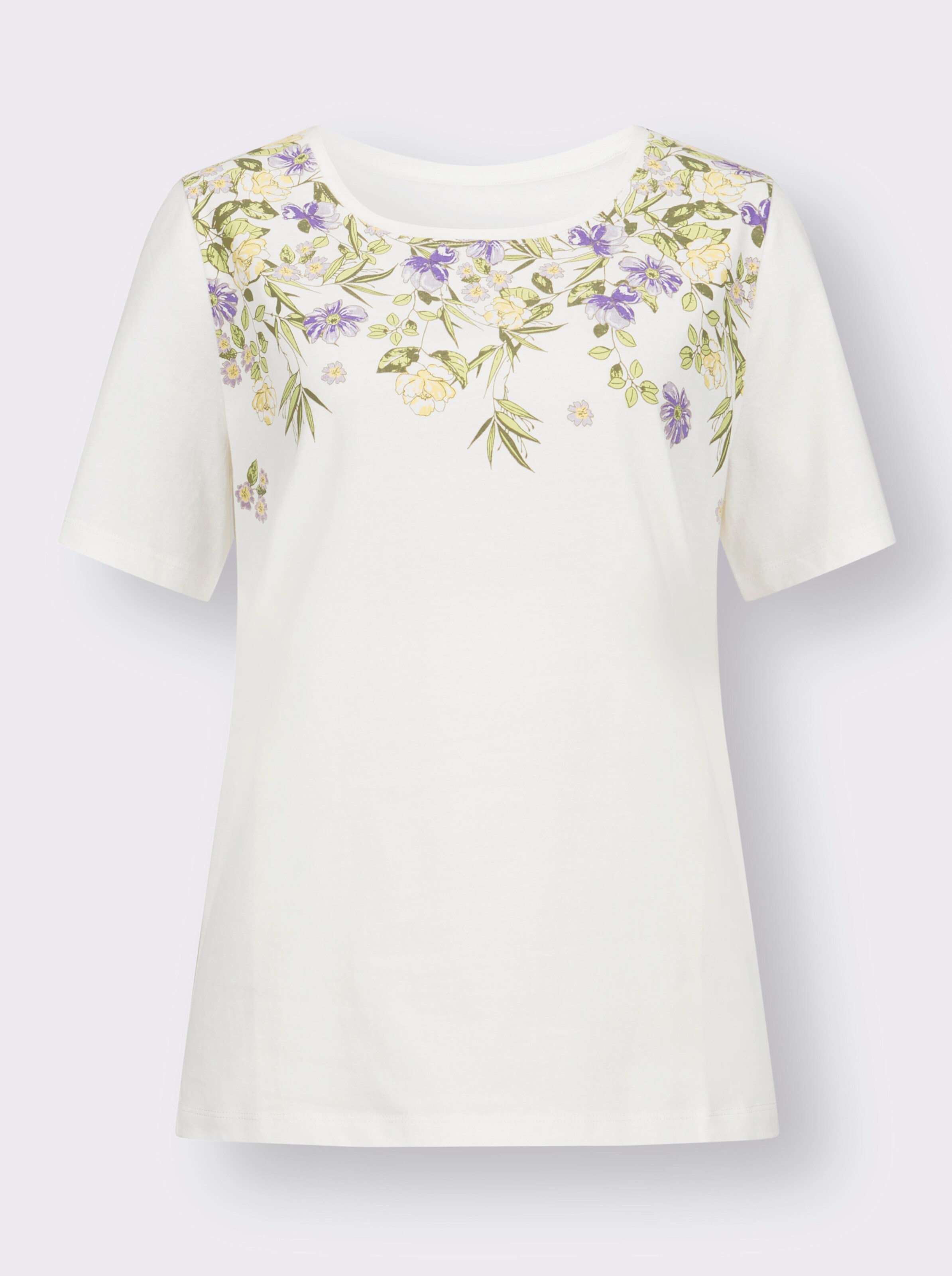 Kurzarmshirt mit platziertem Floral-Muster