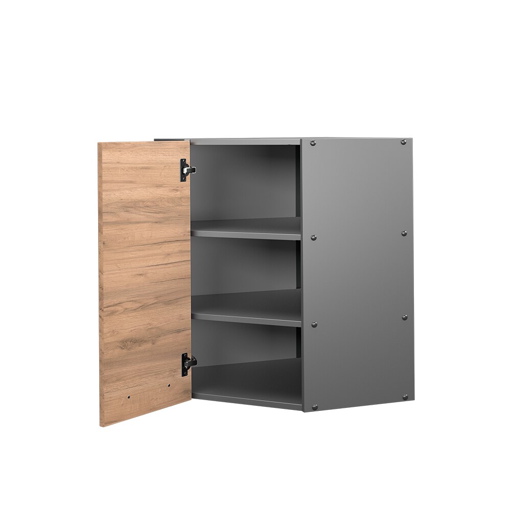 Vicco Eckhängeschrank Küchenschrank Küchenmöbel Fame-Line Anthrazit Eiche modern 57 cm Küche Einbauküche Eckküche Hängeschrank Drehtür Einlegeboden Küchenzeile