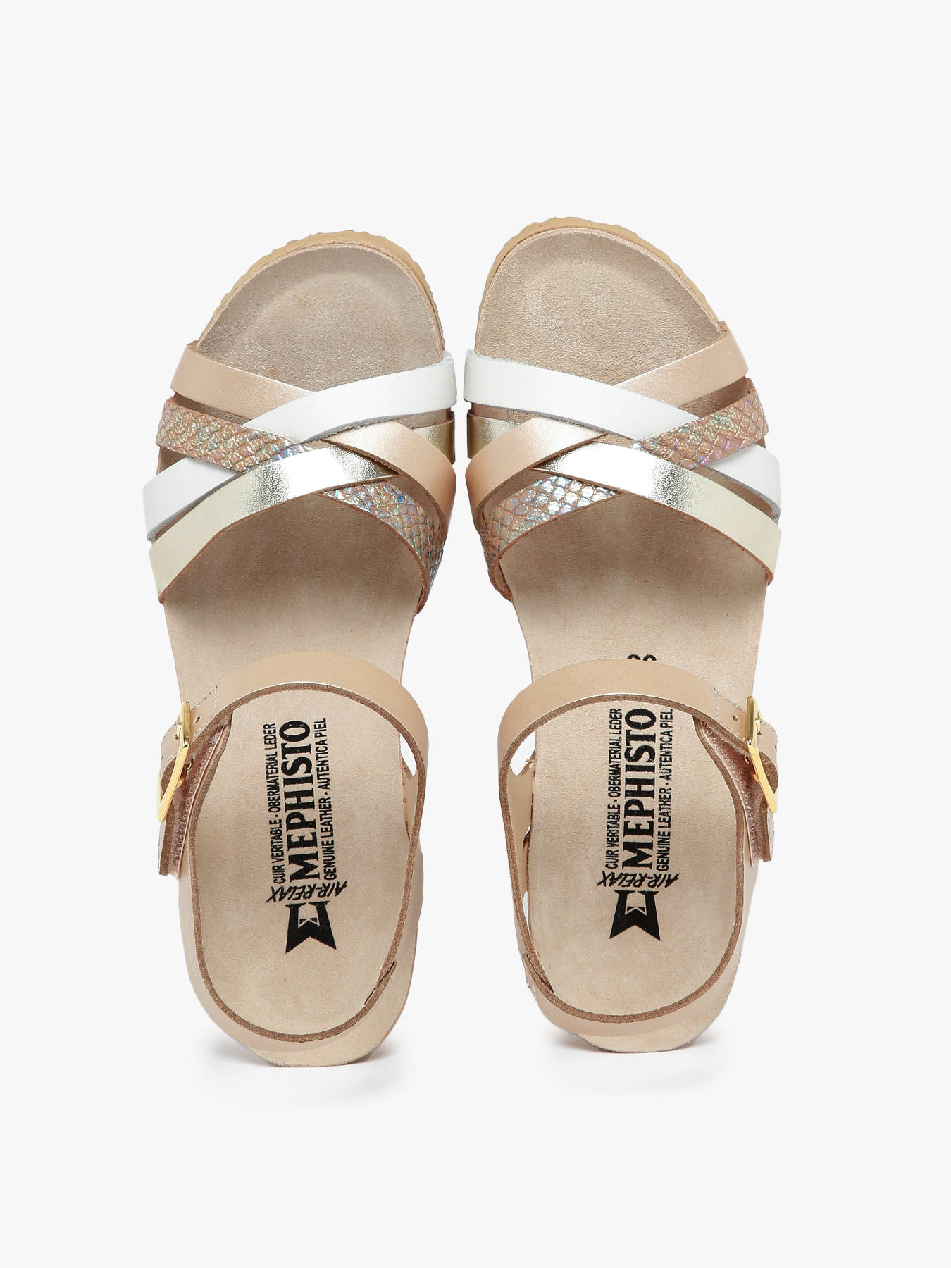 Sandales talon compens en cuir MEPHISTO