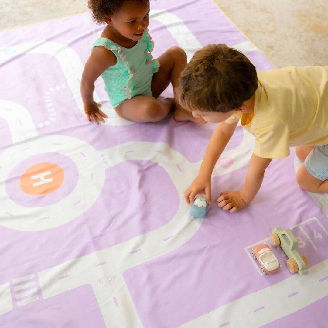Quut speelhanddoek - road lavender - 180x180 cm