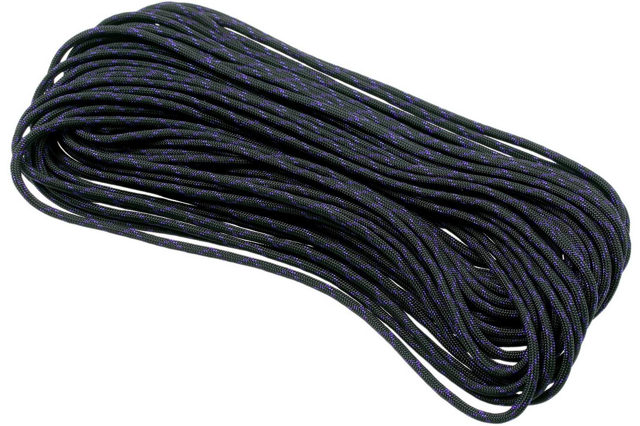 Knivesandtools 550 paracord type III, kleur: black & acid purple X - 50 ft (15,24 meter)