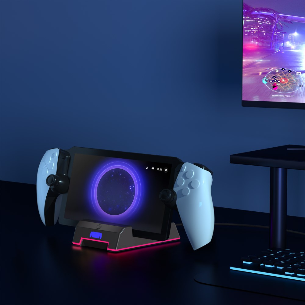 PlayStation Portal Remote Player Ladestation Charging Dockingstation mit RGB LED - Schwarz