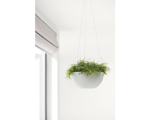 Ecopots Brussels hangpot, kunststof, Ø 26,5 cm, H 13 cm, witgrijs