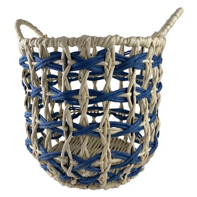 Panier tressé bicolore