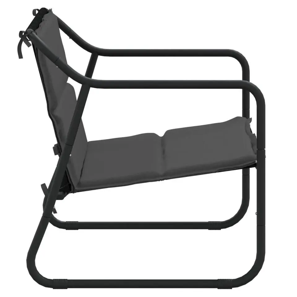 vidaXL - 2-zits Tuinbank met kussen antracietkleurig - - staal - 110x70x74 cm