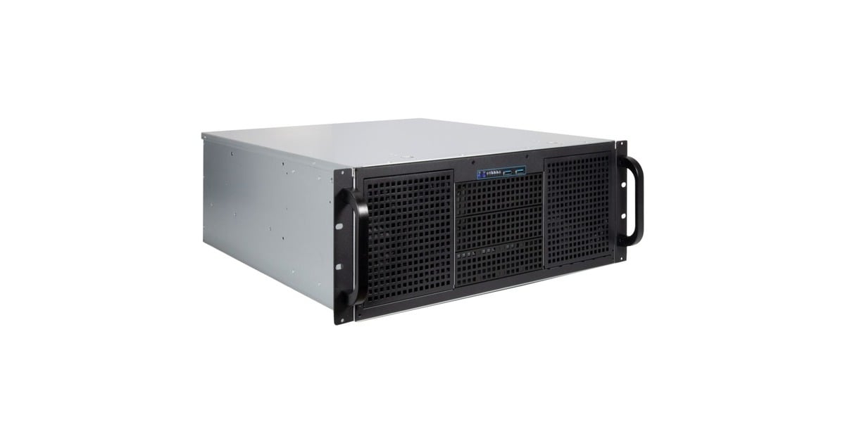 Inter-Tech4U 40248 rack behuizing  (Zwart | 2x USB-A)