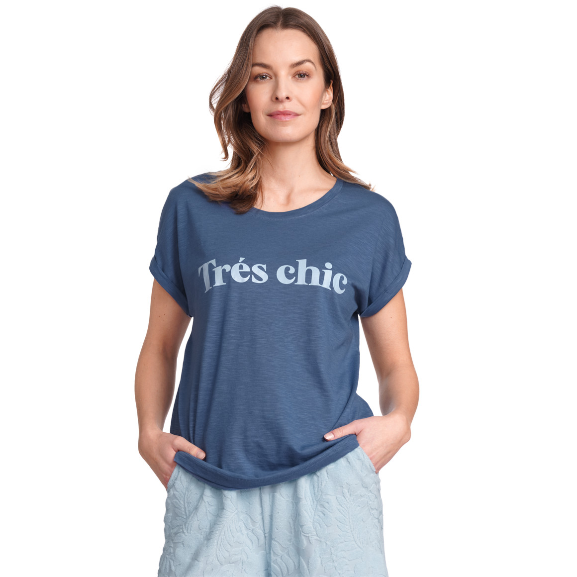 Gina Benotti Damen T-Shirt mit Print blau