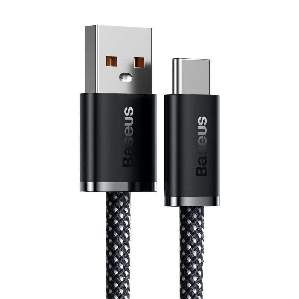 (1m) 100W Dynamic USB auf USB C Nylon Ladekabel Fast Charging Datenkabel - Schwarz