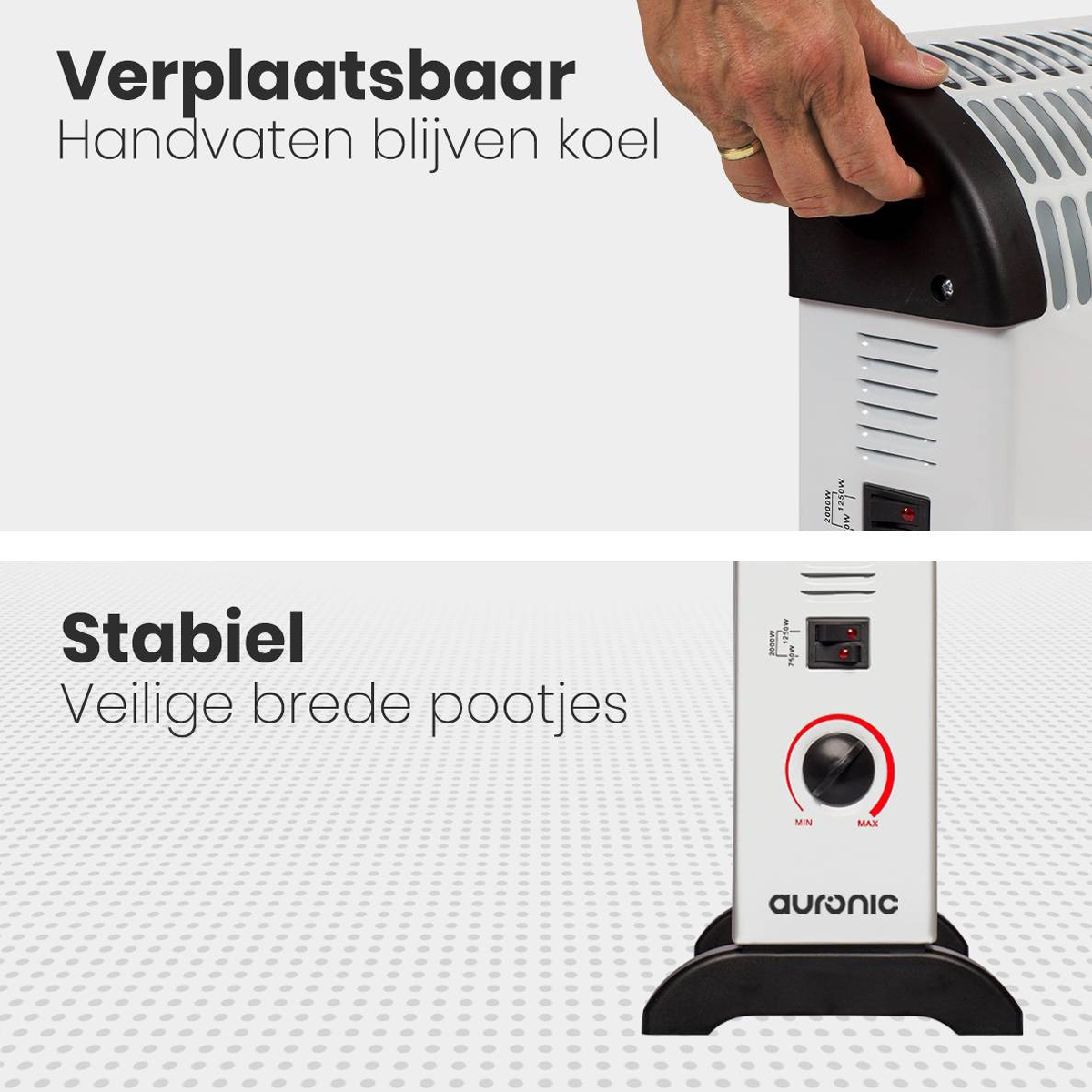 Auronic 2000 watt elektrische convectorkachel - White
