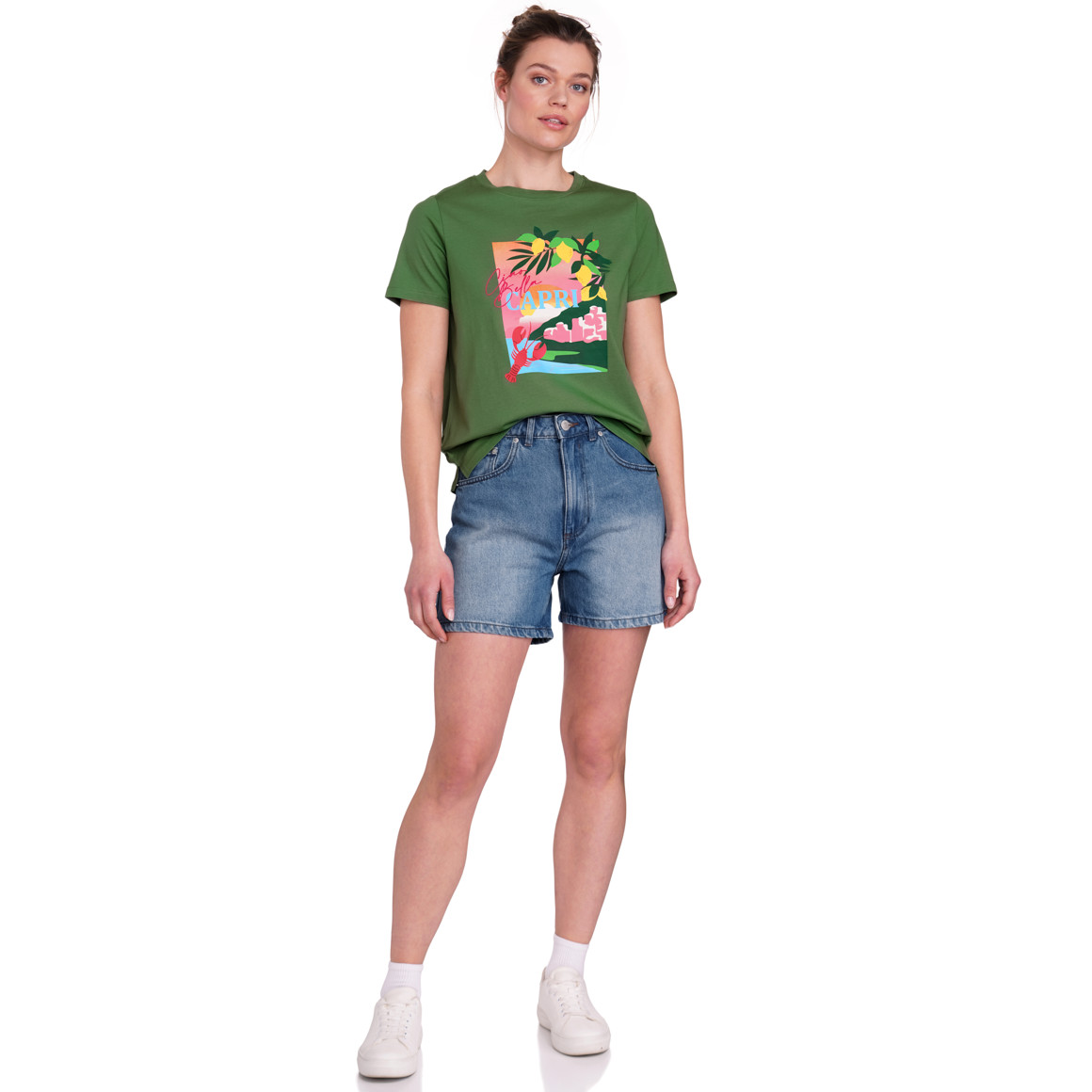 Jonas Nielsen Damen T-Shirt mit Print dunkelgrün