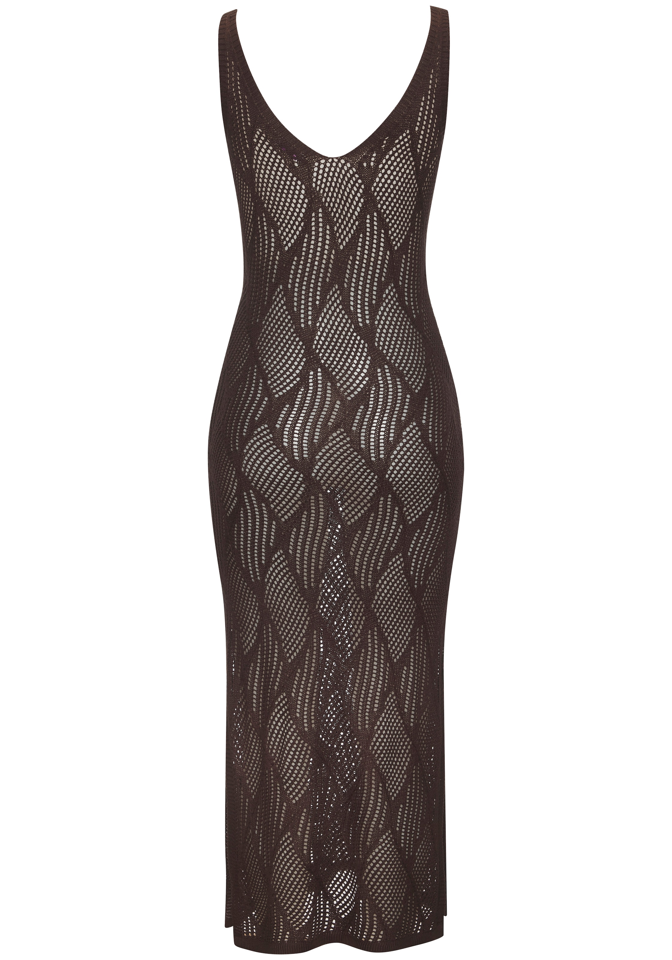 LASCANA Strickkleid mit Ajourmuster, transparentes Strandkleid, elegant