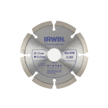 Irwin diamantschijf voor haakse slijper Ø115 mm. Voor steen.