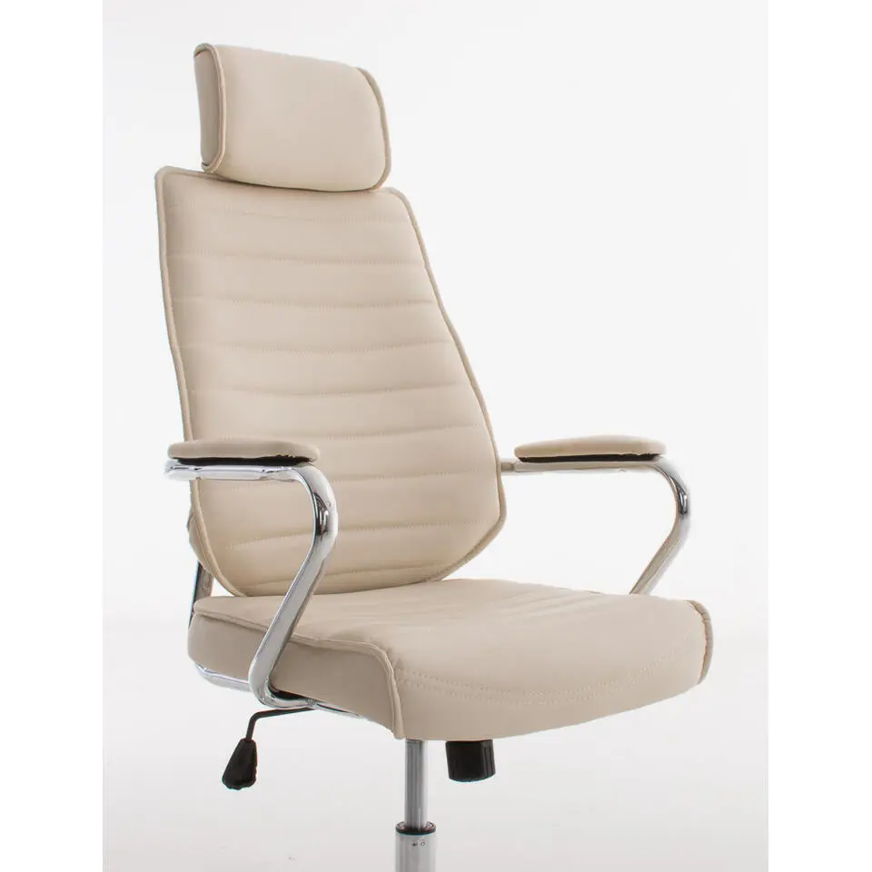 CLP Bureaustoel Rako V2 chroom Frame - Kunstleer - creme