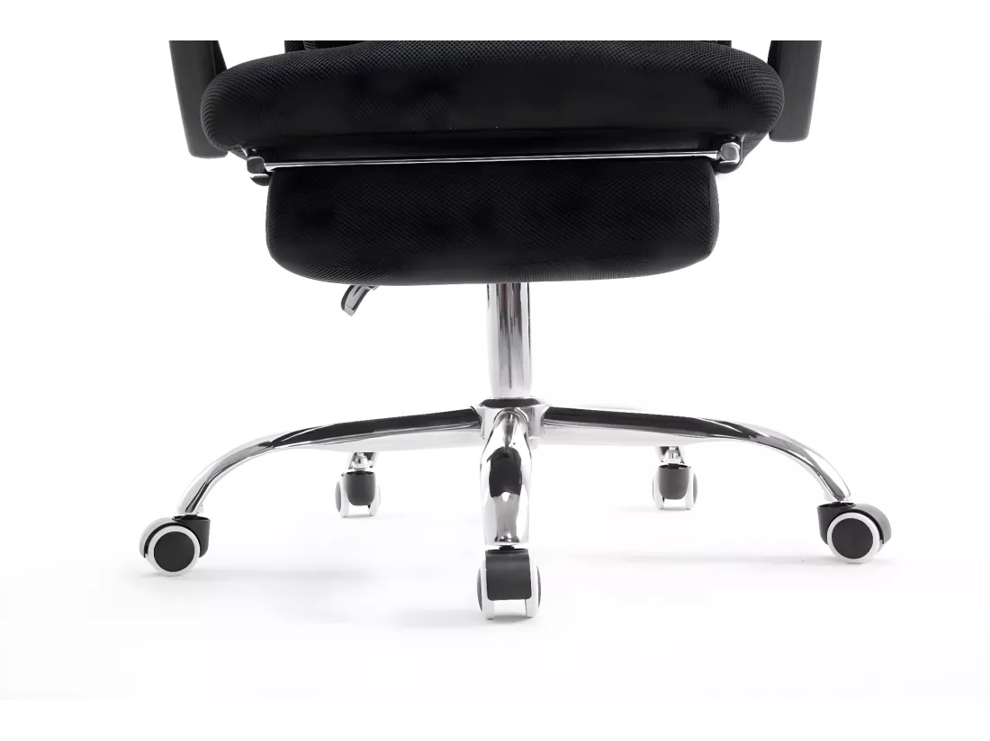 Chaise de bureau - Similicuir & Métal chromé - Noir - Fellow