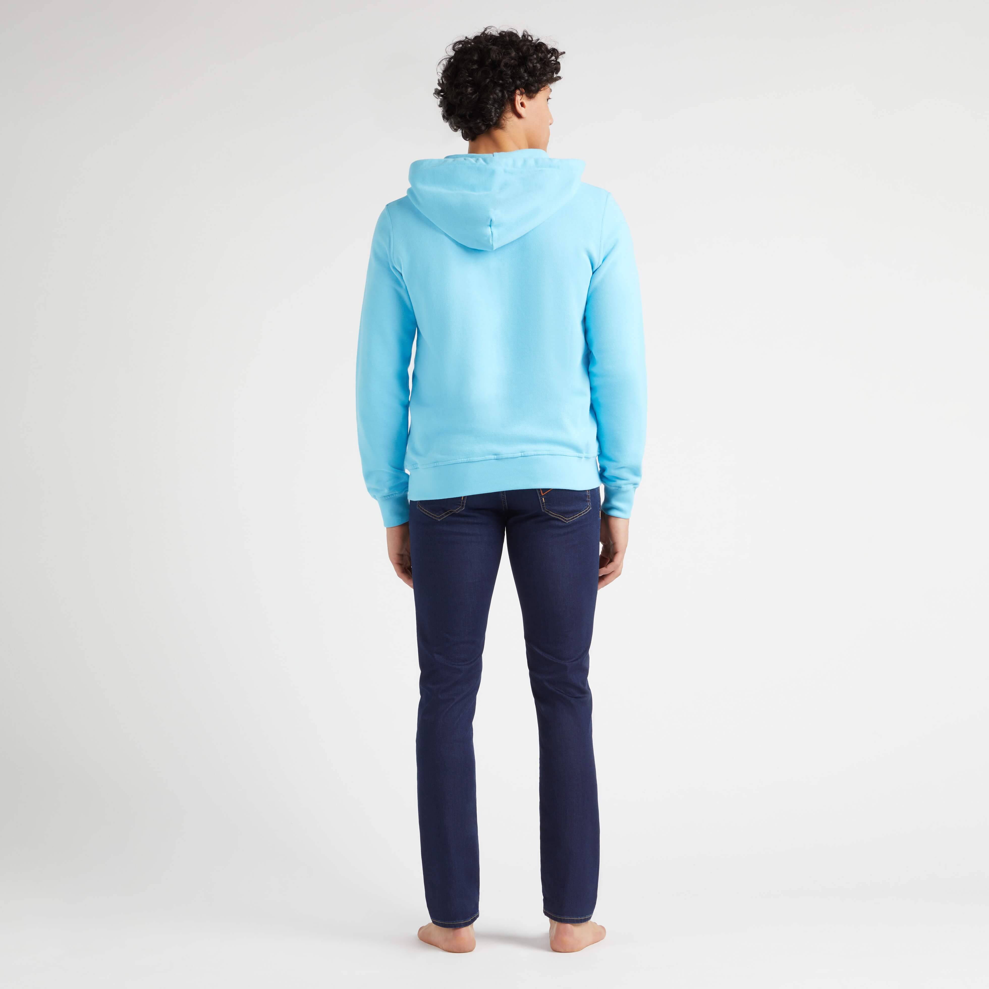 Sweat à Capuche en Coton Homme Logo Brodé