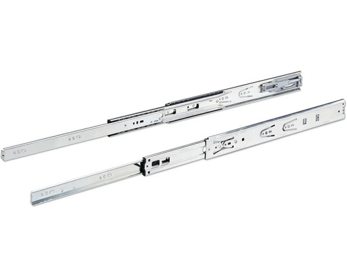 Ladegeleider, volledig uittrekbaar, 400 mm, met soft-close mechanisme, verchroomd, 9126921, 2 stuks