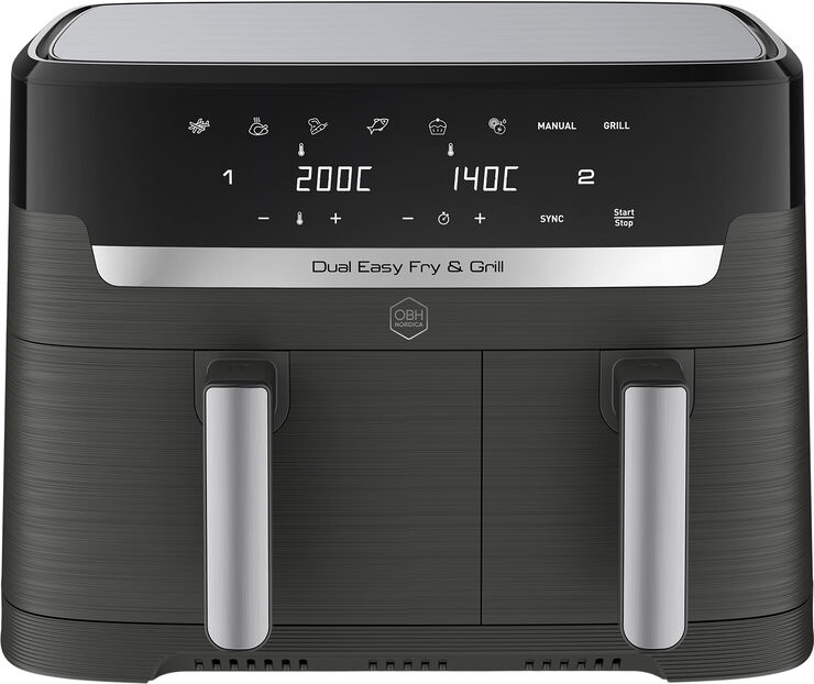 OBH Nordica Dual Easy Fry & Grill Black Air Fryer