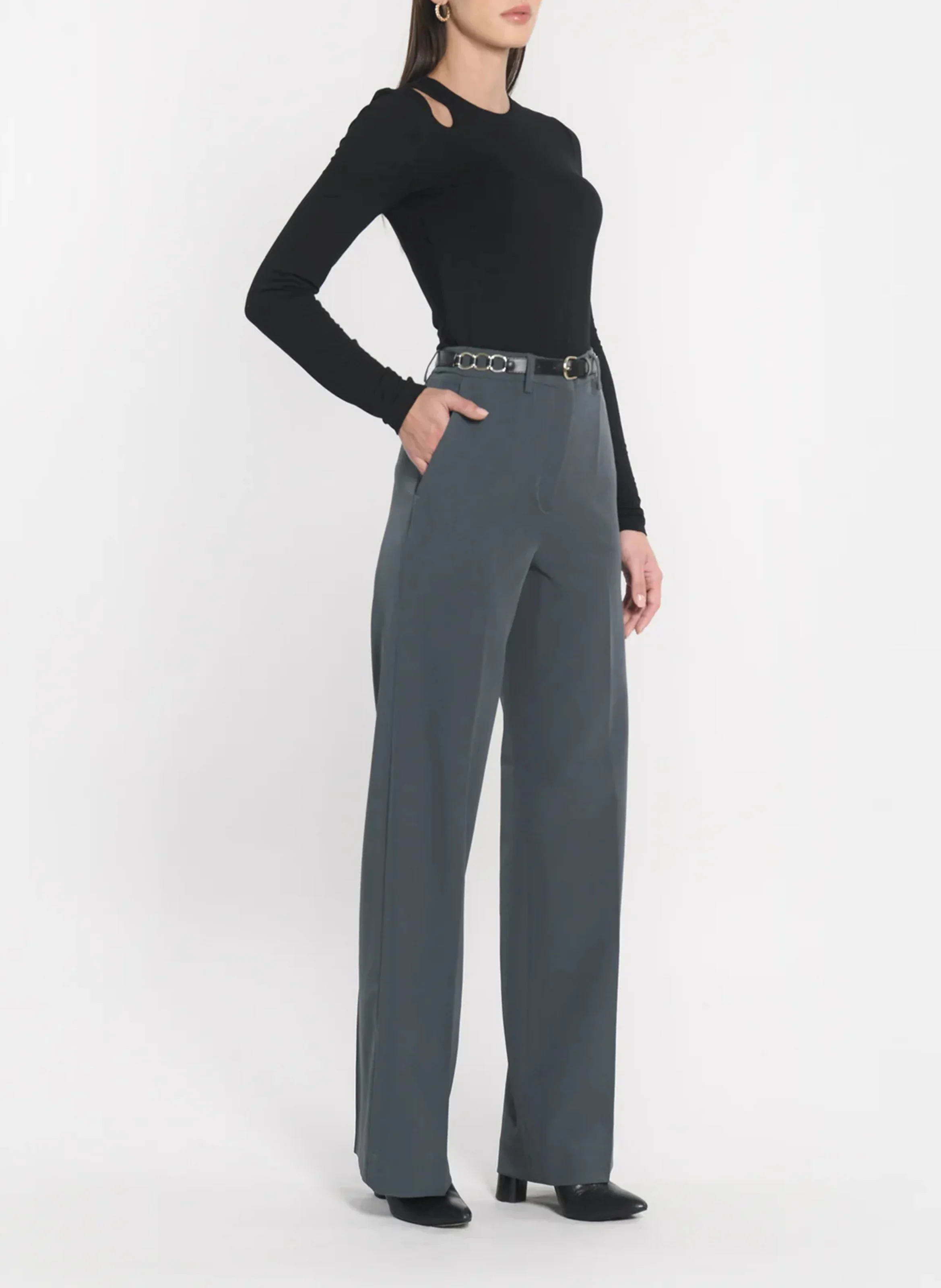 MATHILDA - Pantalon de tailleur droit| Gris