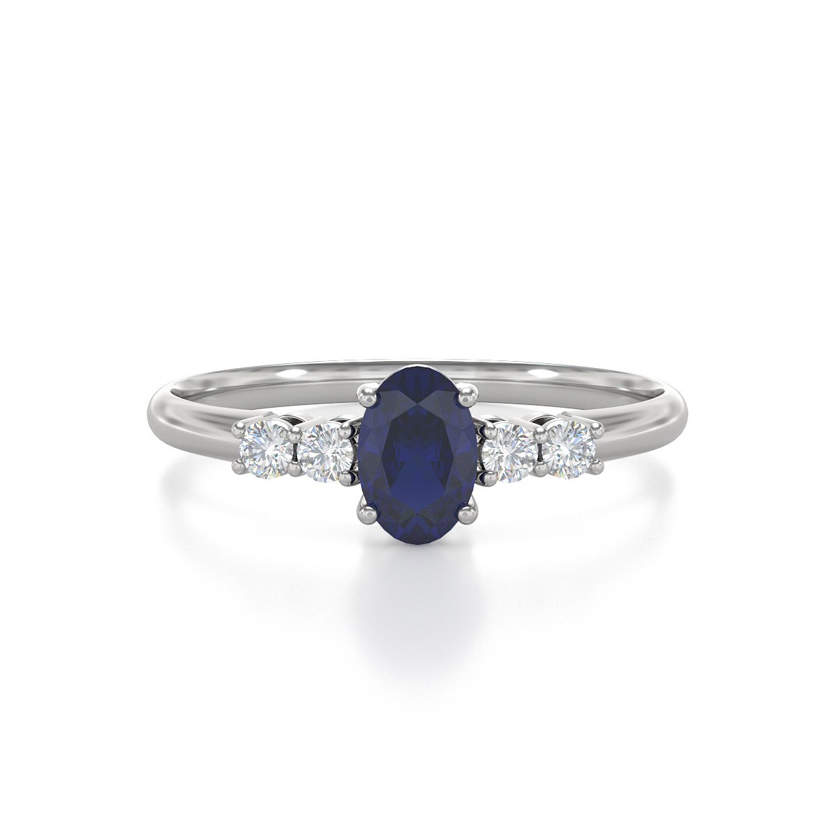 Bague ADEN Saphir et diamants sur Argent 925 1.6grs