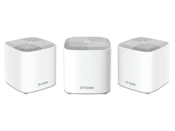 D-Link Covr Whole Home COVR-X1863 - Wi-Fi-system (3 routere) - op til 600 kvm - mesh - GigE - 802.11a/b/g/n/ac/ax - Dual Band