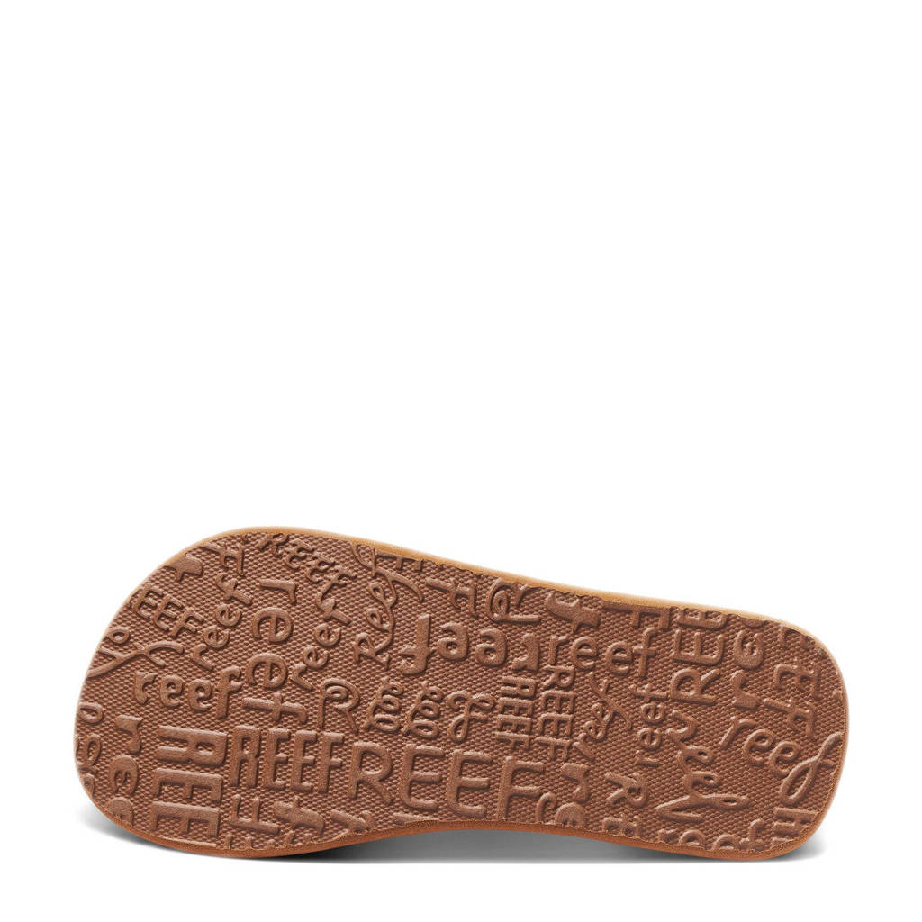 Reef Kids Ahi Wild teenslippers met hielbandje bruin/goud