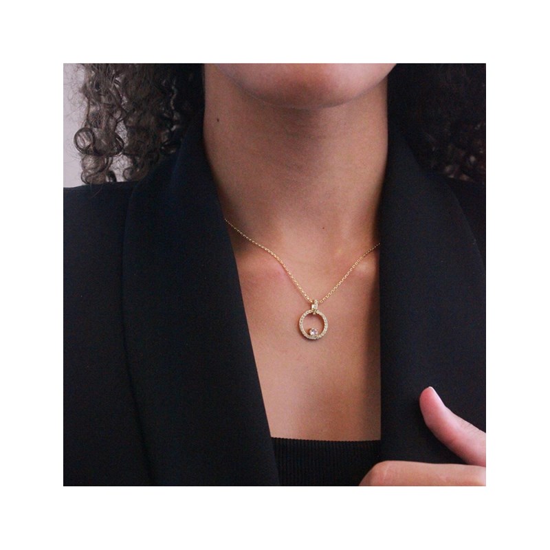 Pendentif Amory - Doré et cristal