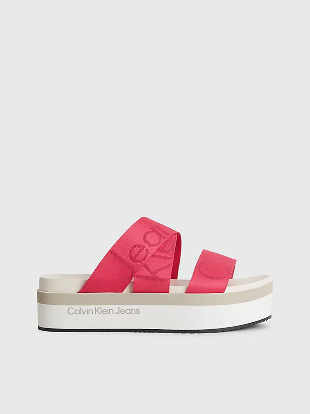 Sandálias plataforma em jacquard com logotipo reciclado